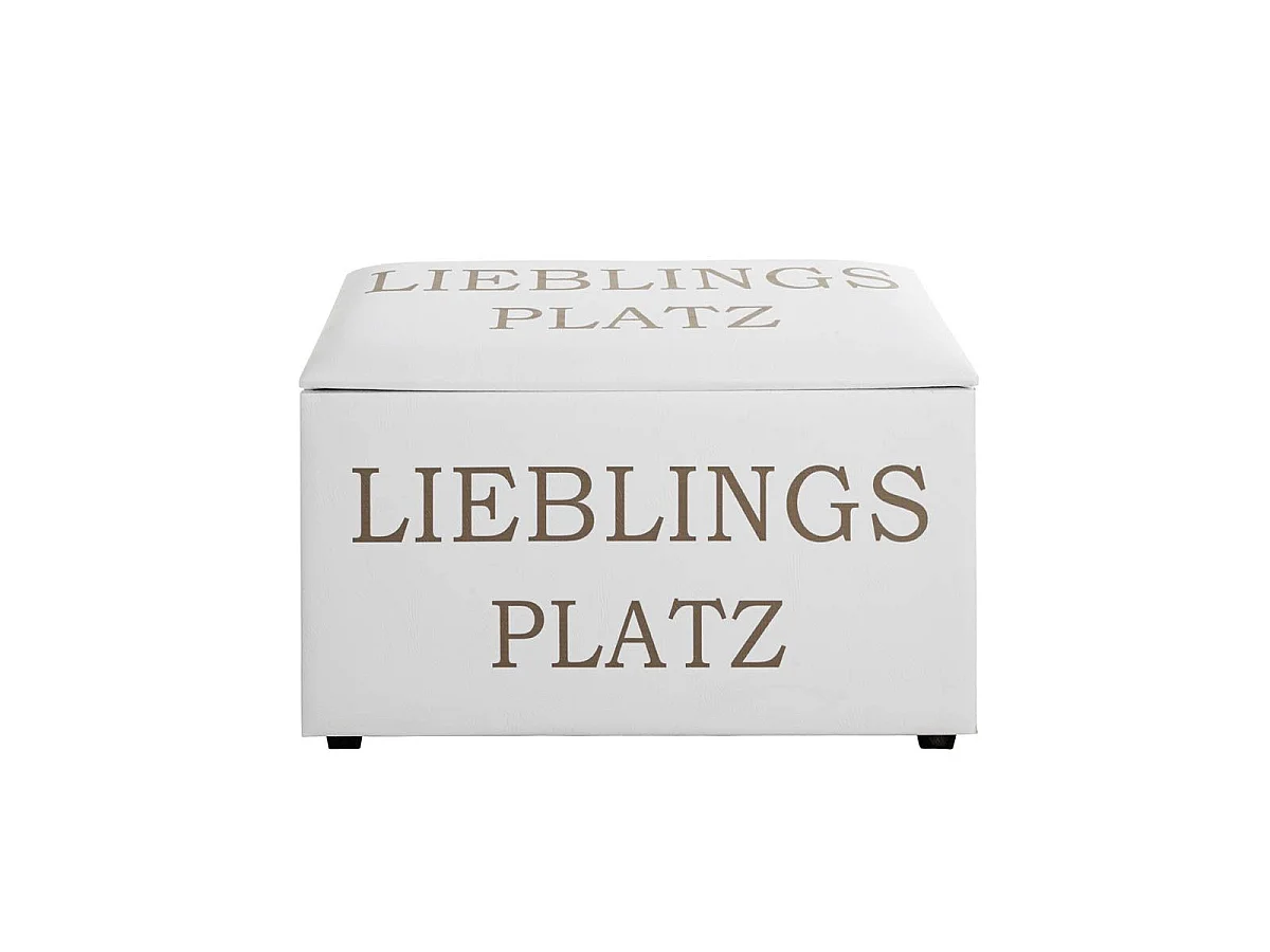 Coffre de Rangement "Lieblings Platz" 65cm Blanc