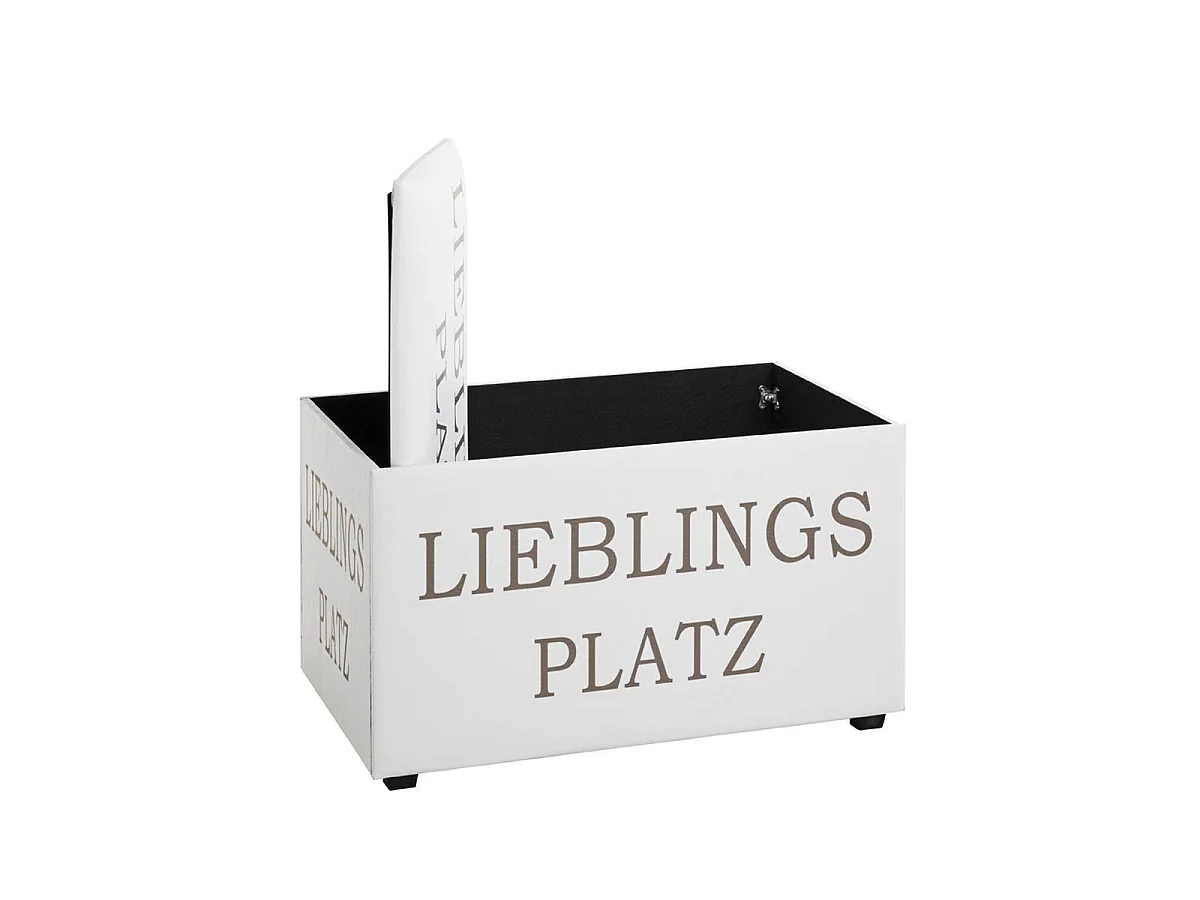 Coffre de Rangement "Lieblings Platz" 65cm Blanc