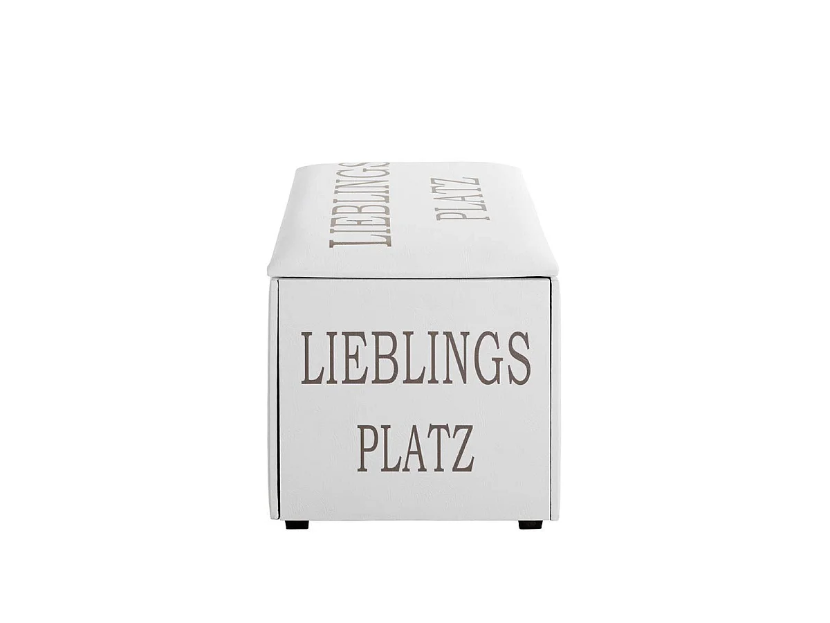 Coffre de Rangement "Lieblings Platz" 65cm Blanc
