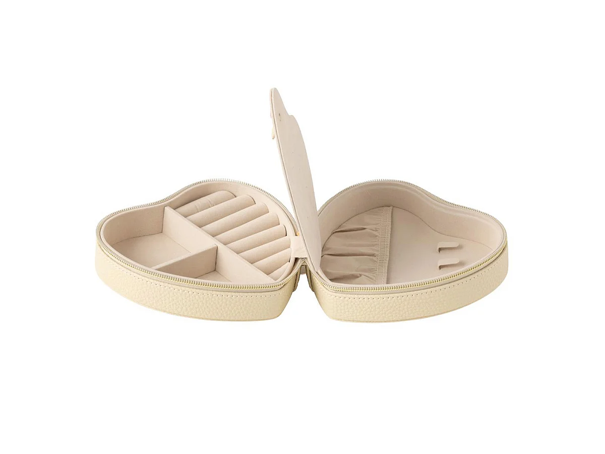 Boîte à Bijoux Cœur "Ericka" 16cm Beige