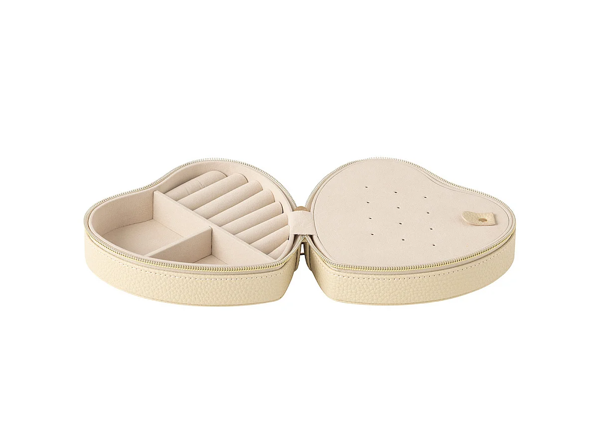 Boîte à Bijoux Cœur "Ericka" 16cm Beige