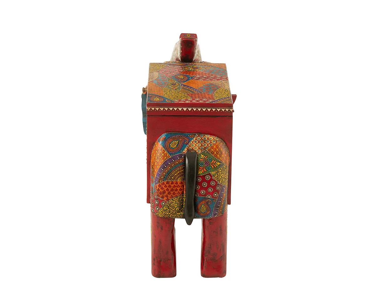 Coffre Éléphant en Bois "Delhi" 79cm Multicolore