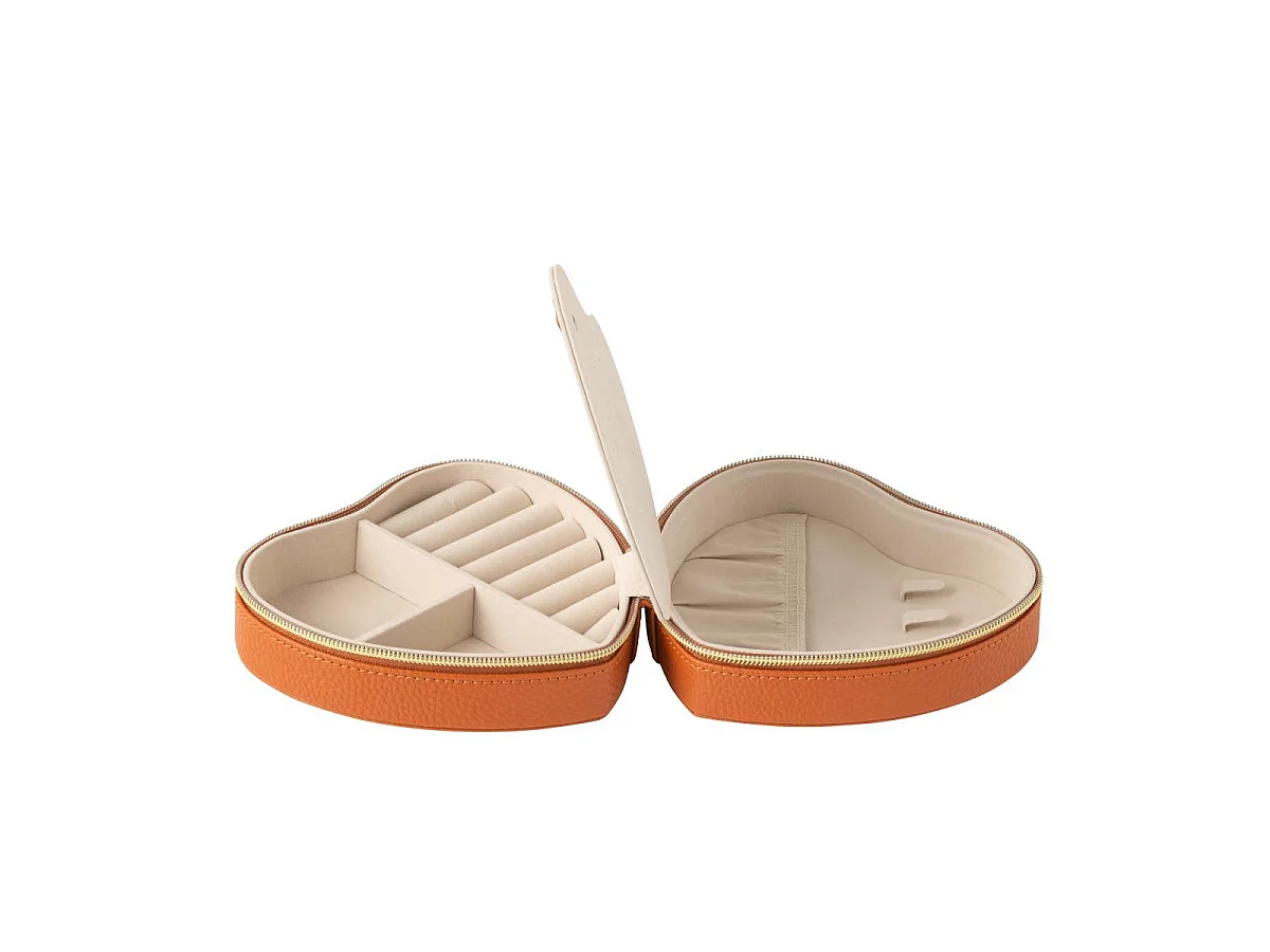 Boîte à Bijoux Cœur "Ericka" 16cm Cognac
