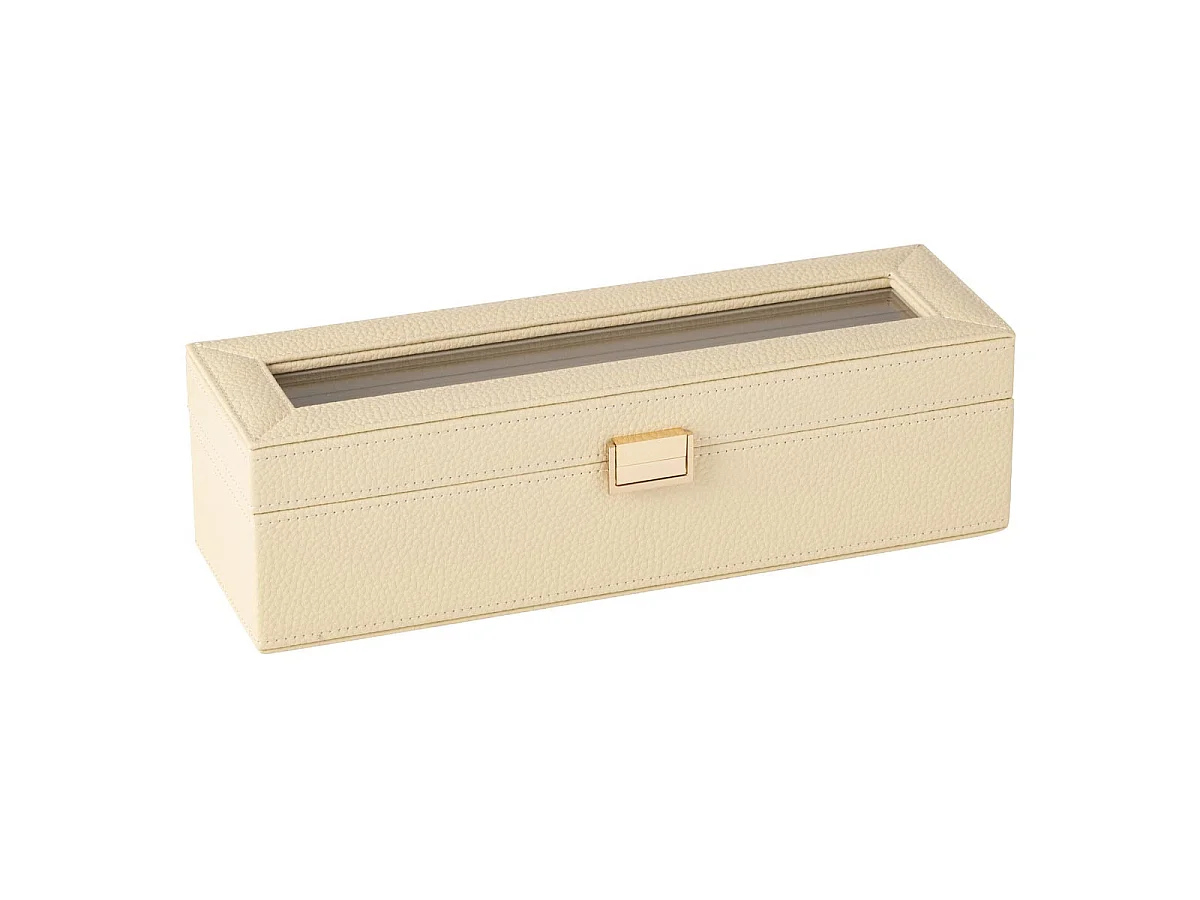 Boîte à Montres 6 Compartiments "Ericka" 34cm Beige