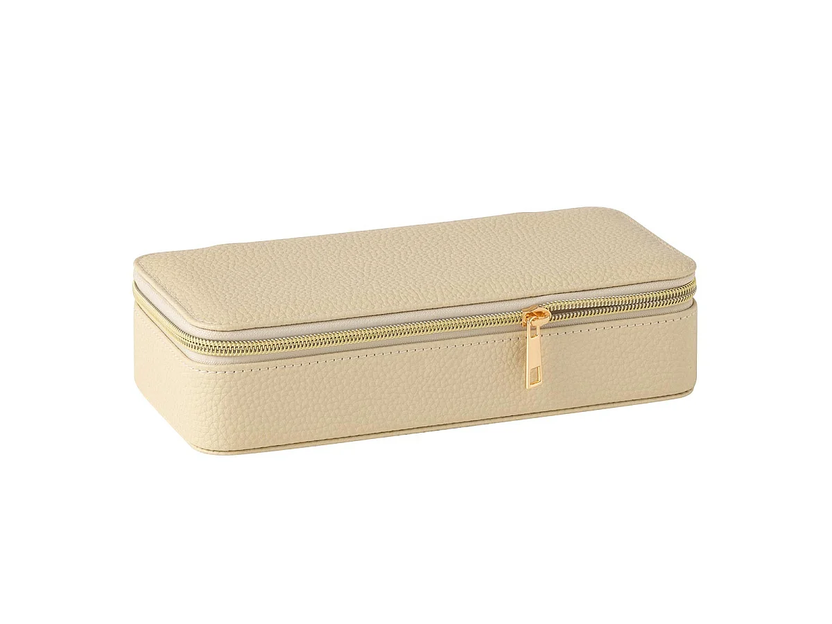 Boîte à Bijoux Avec Miroir "Ericka" 24cm Beige