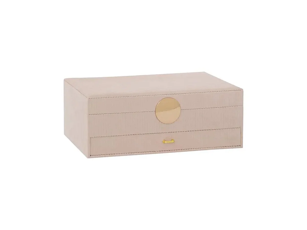 Boîte à Bijoux en Velours "Enya" 27cm Beige