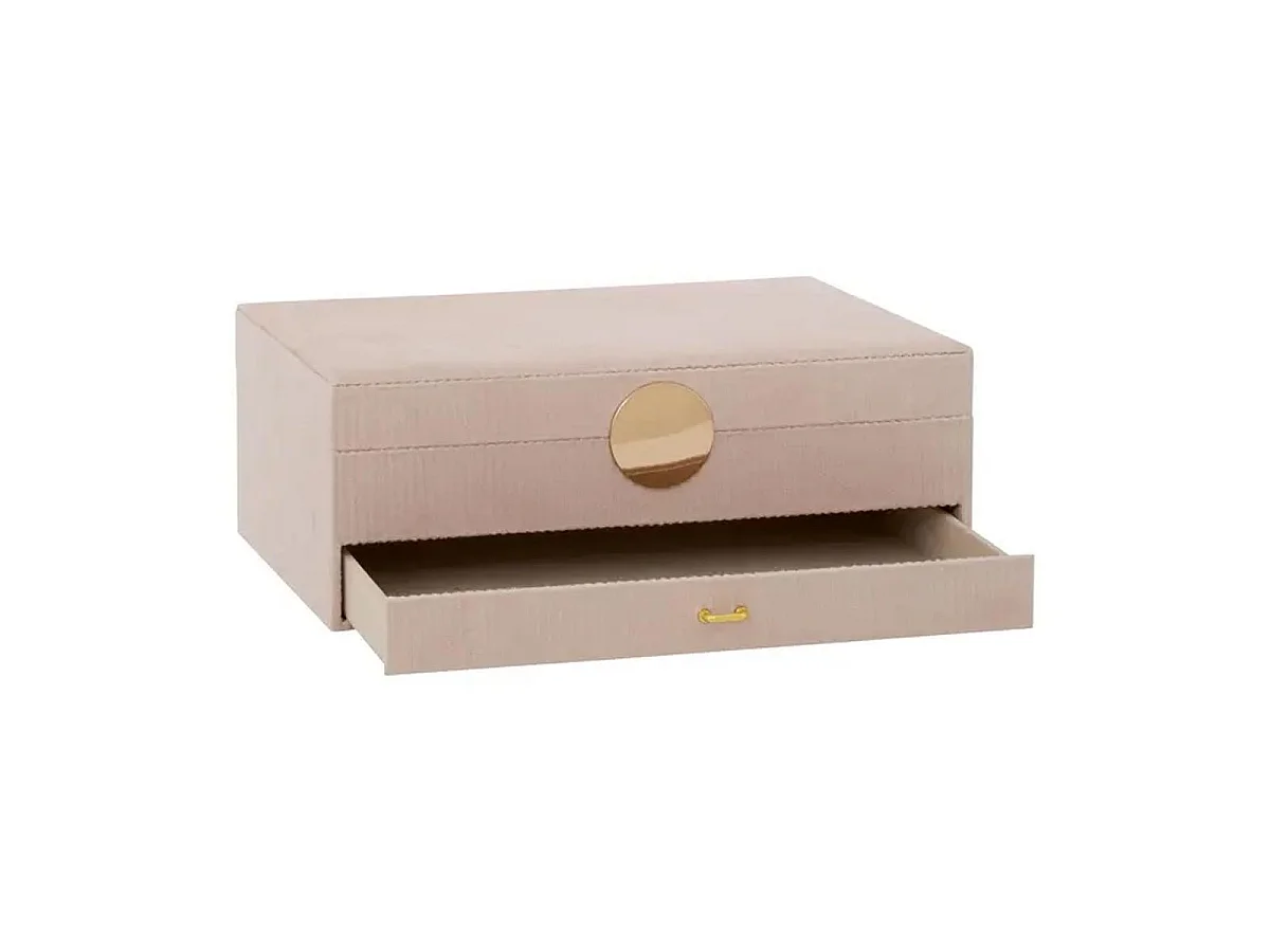 Boîte à Bijoux en Velours "Enya" 27cm Beige
