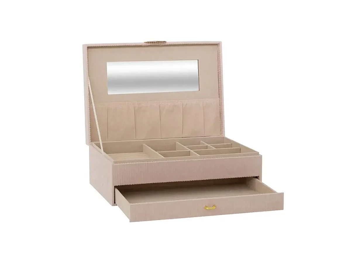 Boîte à Bijoux en Velours "Enya" 27cm Beige