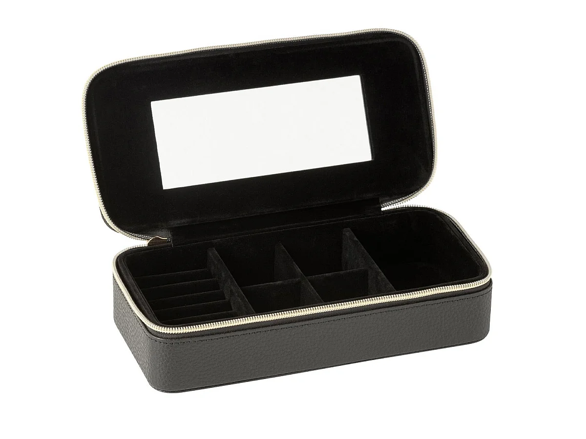 Boîte à Bijoux Avec Miroir "Ericka" 24cm Noir