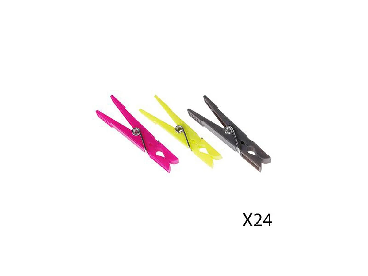 Lot de 24 Pinces à Linge "Yaziski" 7,4cm Multicolore