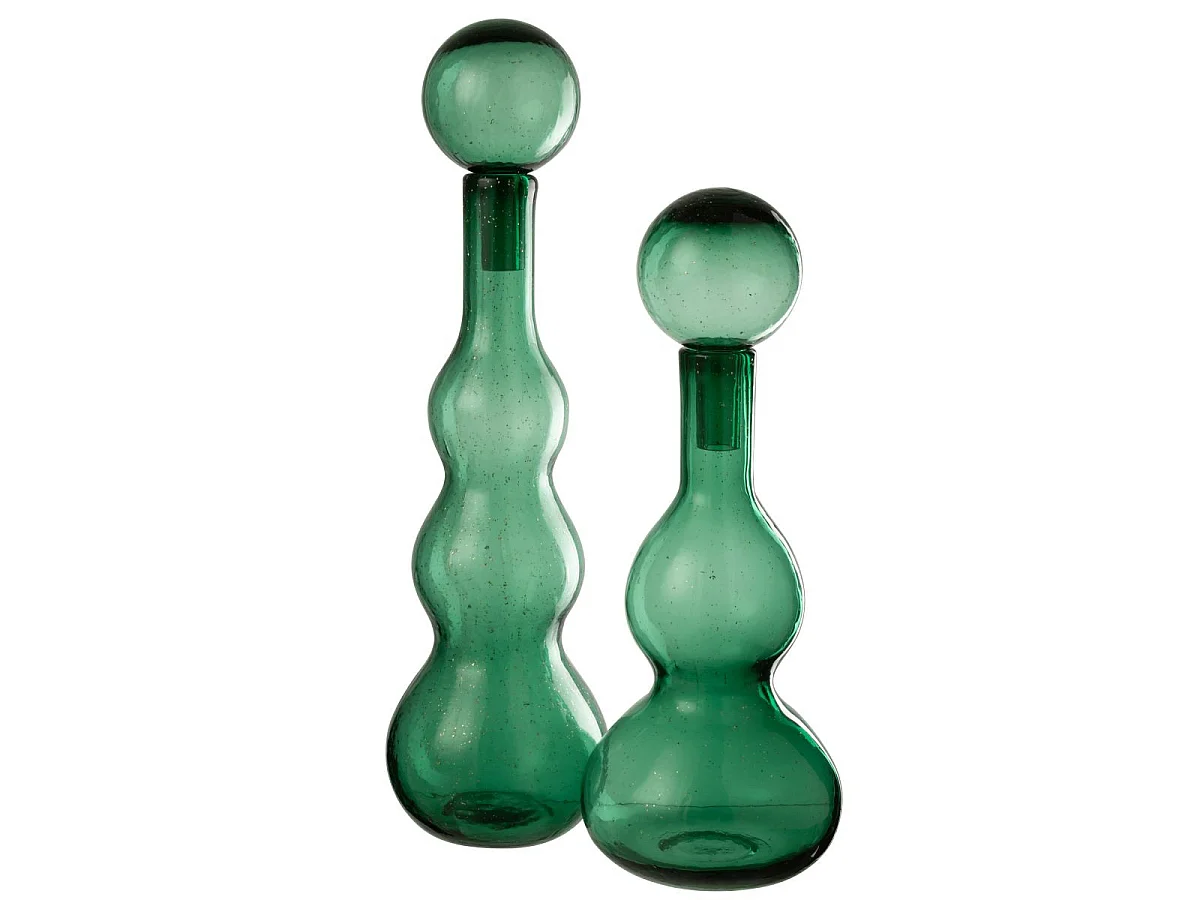 Carafe Design en Verre "Carol" 52cm Vert Émeraude