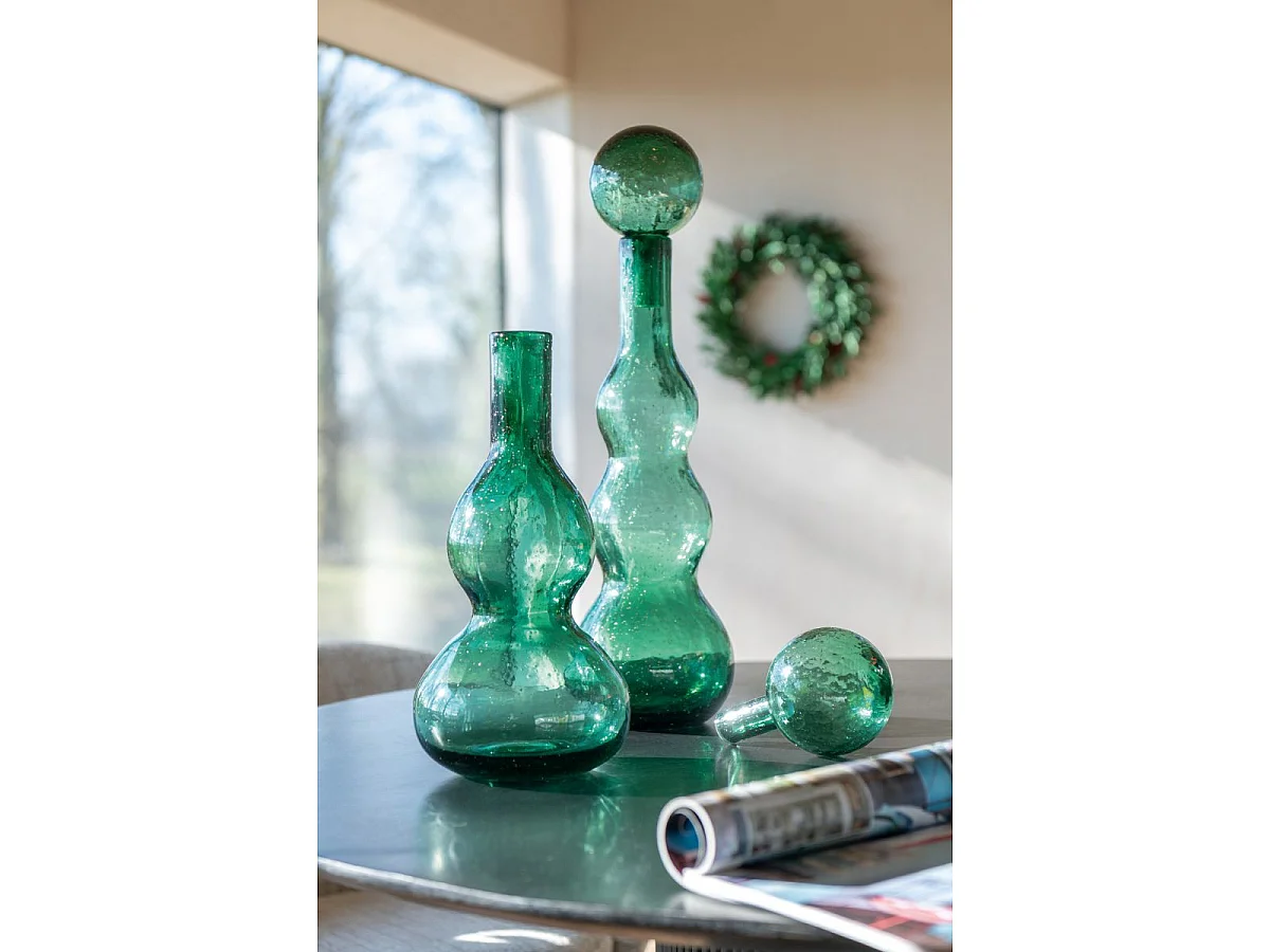 Carafe Design en Verre "Carol" 52cm Vert Émeraude