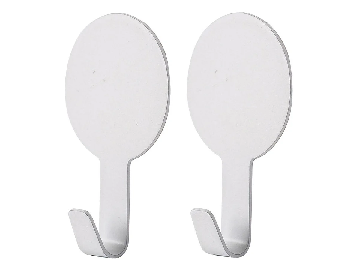 Lot de 2 Crochets Adhésifs "Fixeo" 7cm Blanc