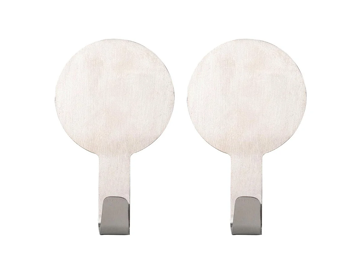 Lot de 2 Crochets Adhésifs "Fixeo" 7cm Chrome