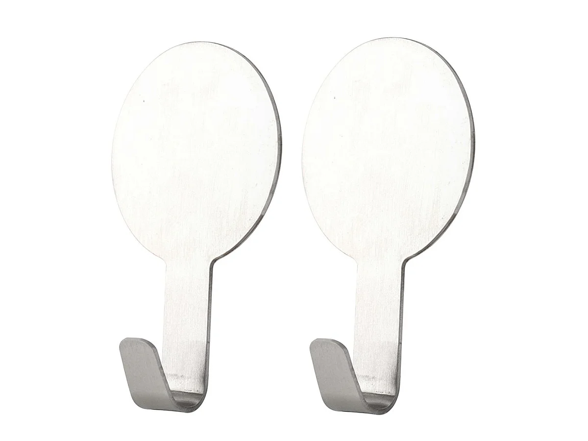Lot de 2 Crochets Adhésifs "Fixeo" 7cm Chrome