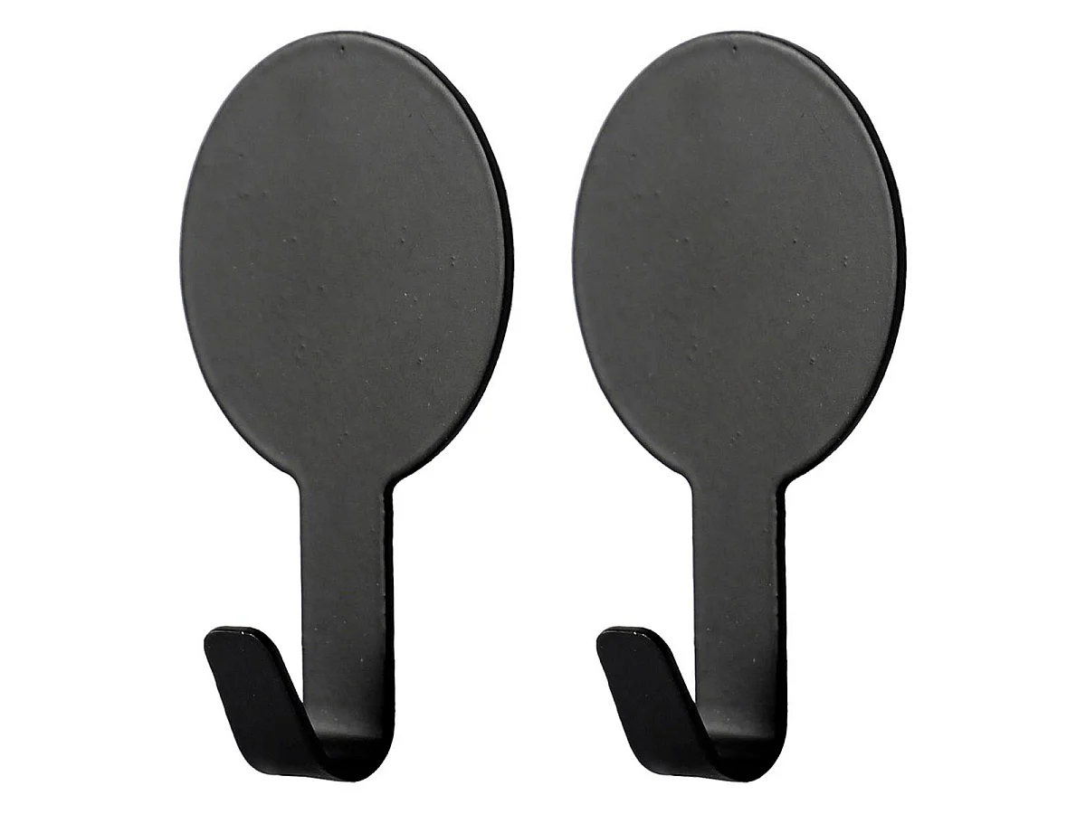Lot de 2 Crochets Adhésifs "Fixeo" 7cm Noir