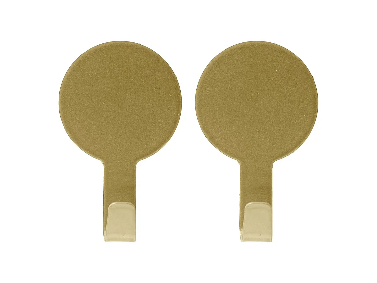 Lot de 2 Crochets Adhésifs "Fixeo" 7cm Or