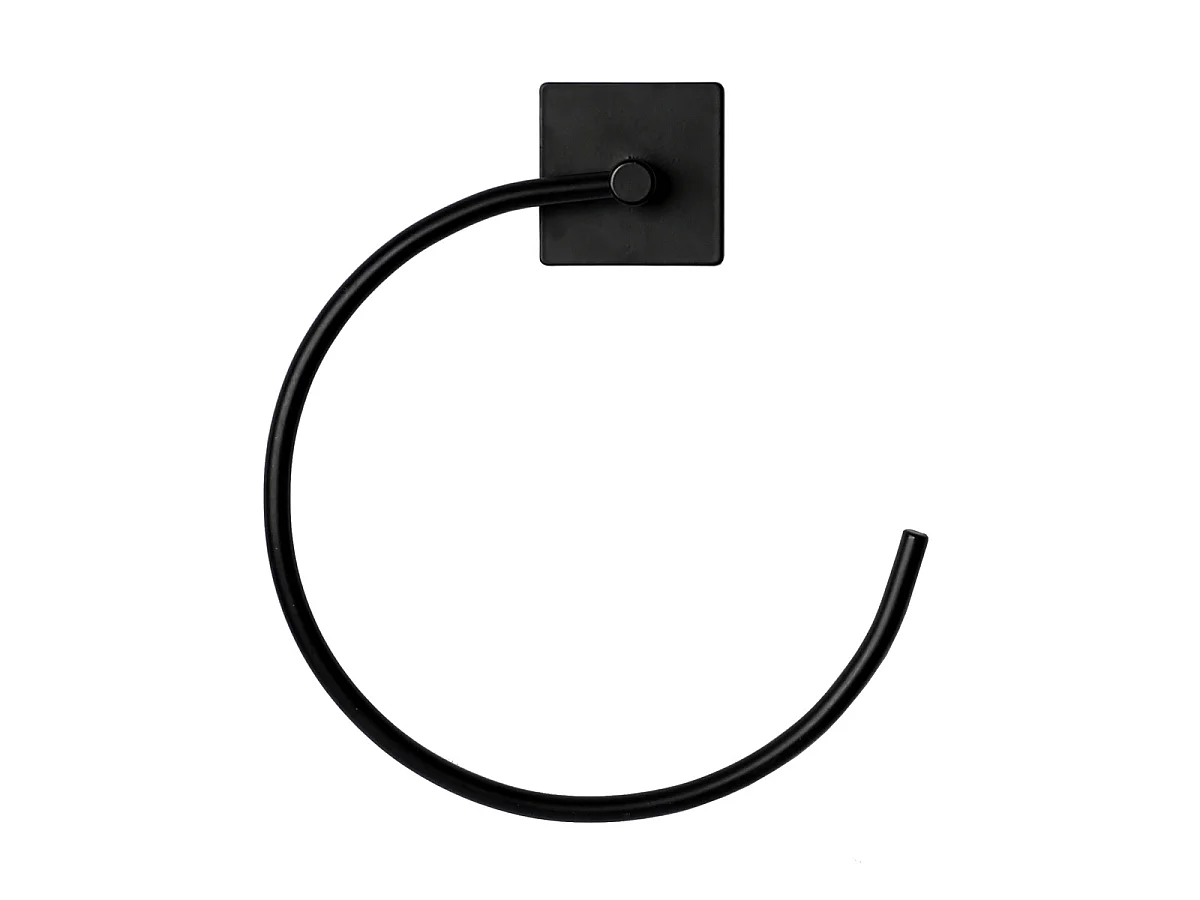 Anneaux Porte Serviette Adhésif "Fixeo" 20cm Noir