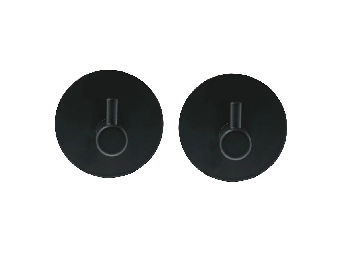 Lot de 2 Patères Adhésives Rondes "Fixeo" 5cm Noir