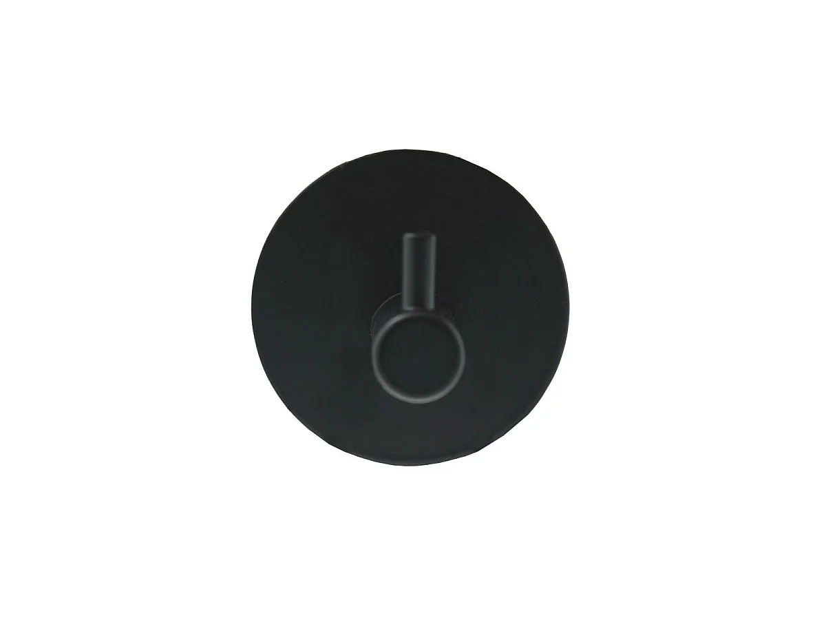 Lot de 2 Patères Adhésives Rondes "Fixeo" 5cm Noir