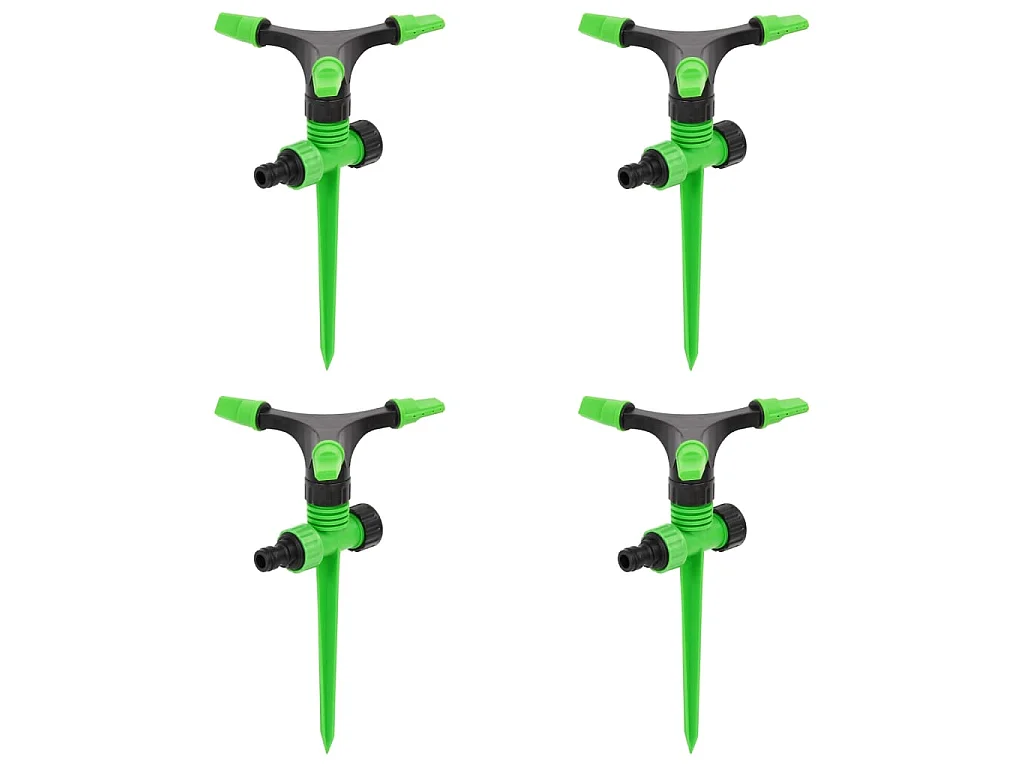 Arroseurs rotatifs 4 pcs vert et noir 16x13,5x25,5 cm ABS et PP