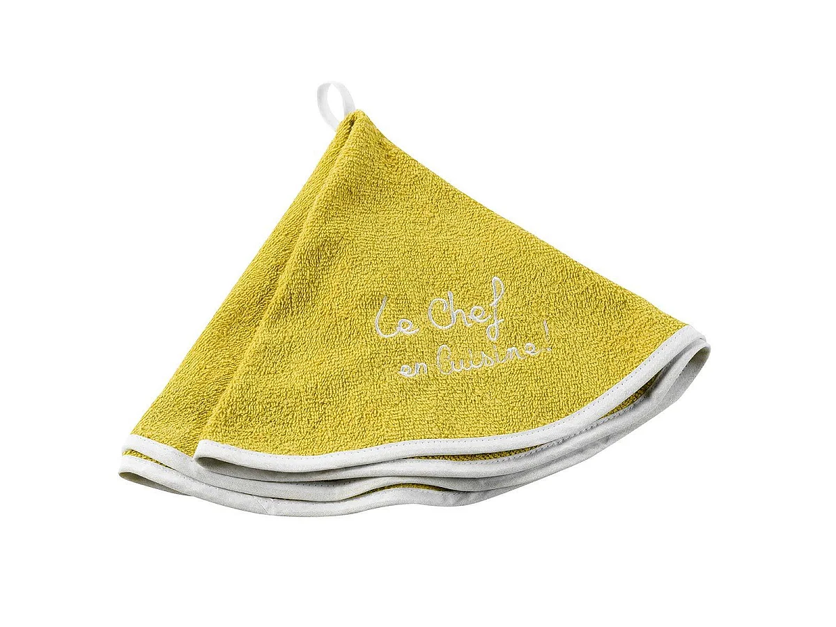Essuie-Main Rond "Cuistot" 60cm Jaune