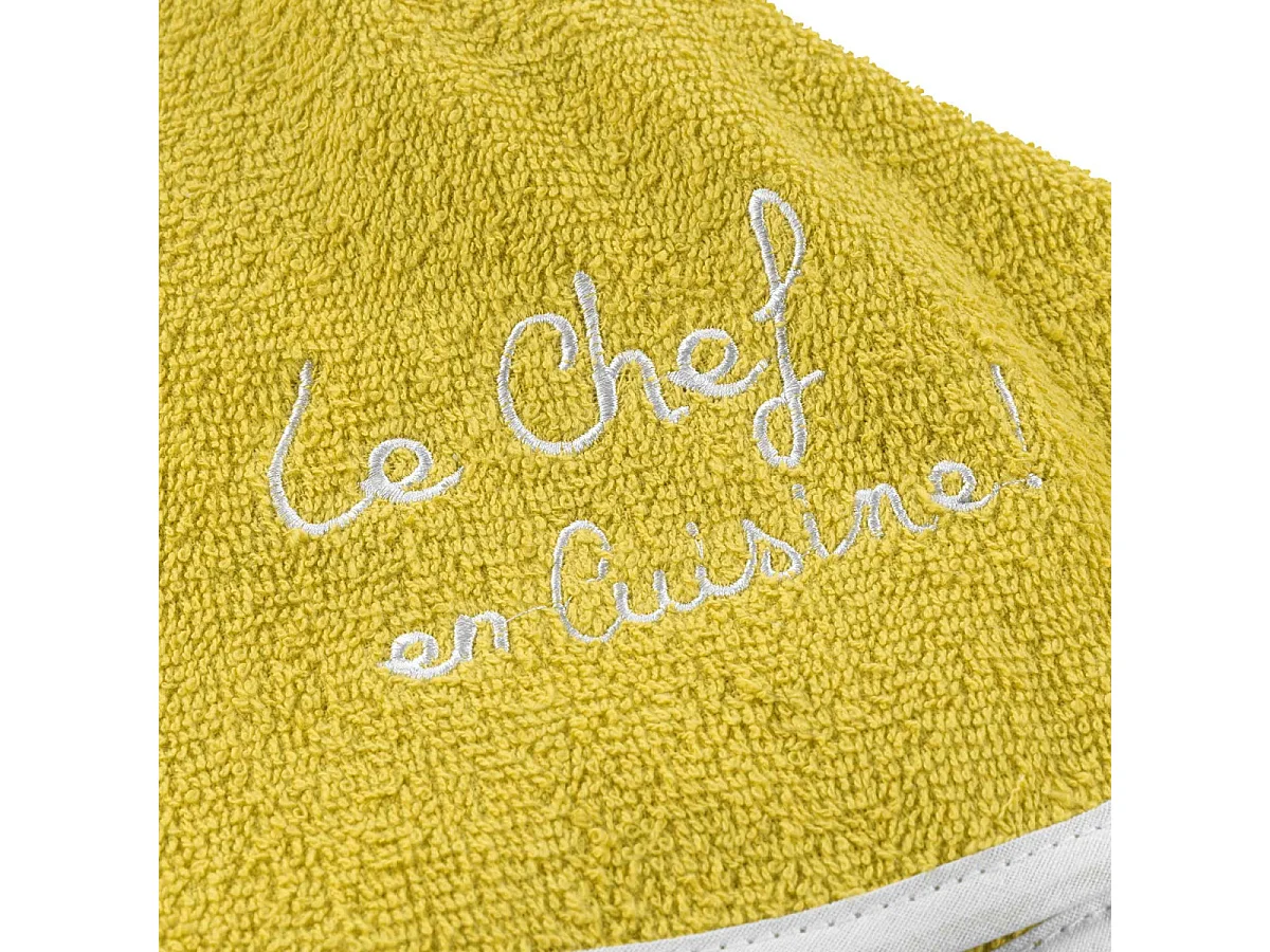 Essuie-Main Rond "Cuistot" 60cm Jaune