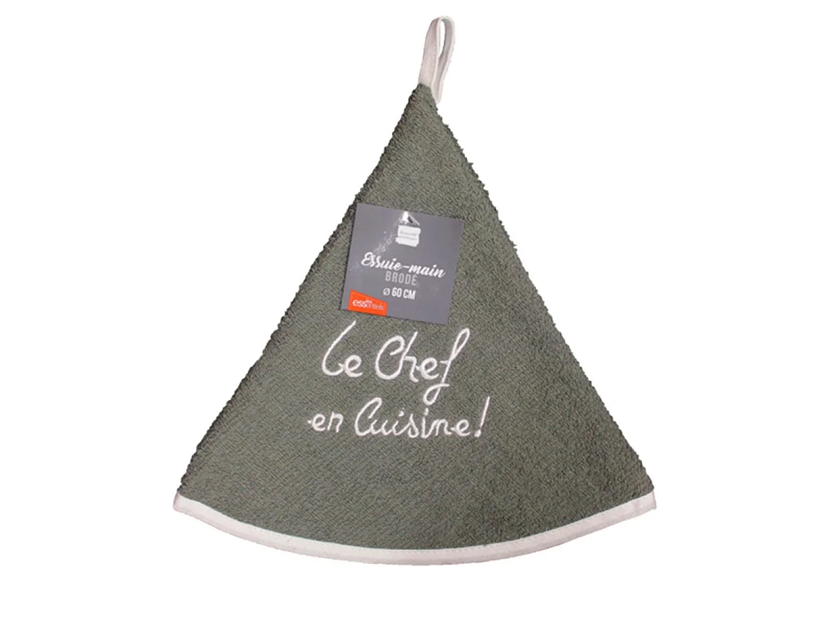 Essuie-Main Rond "Cuistot" 60cm Kaki