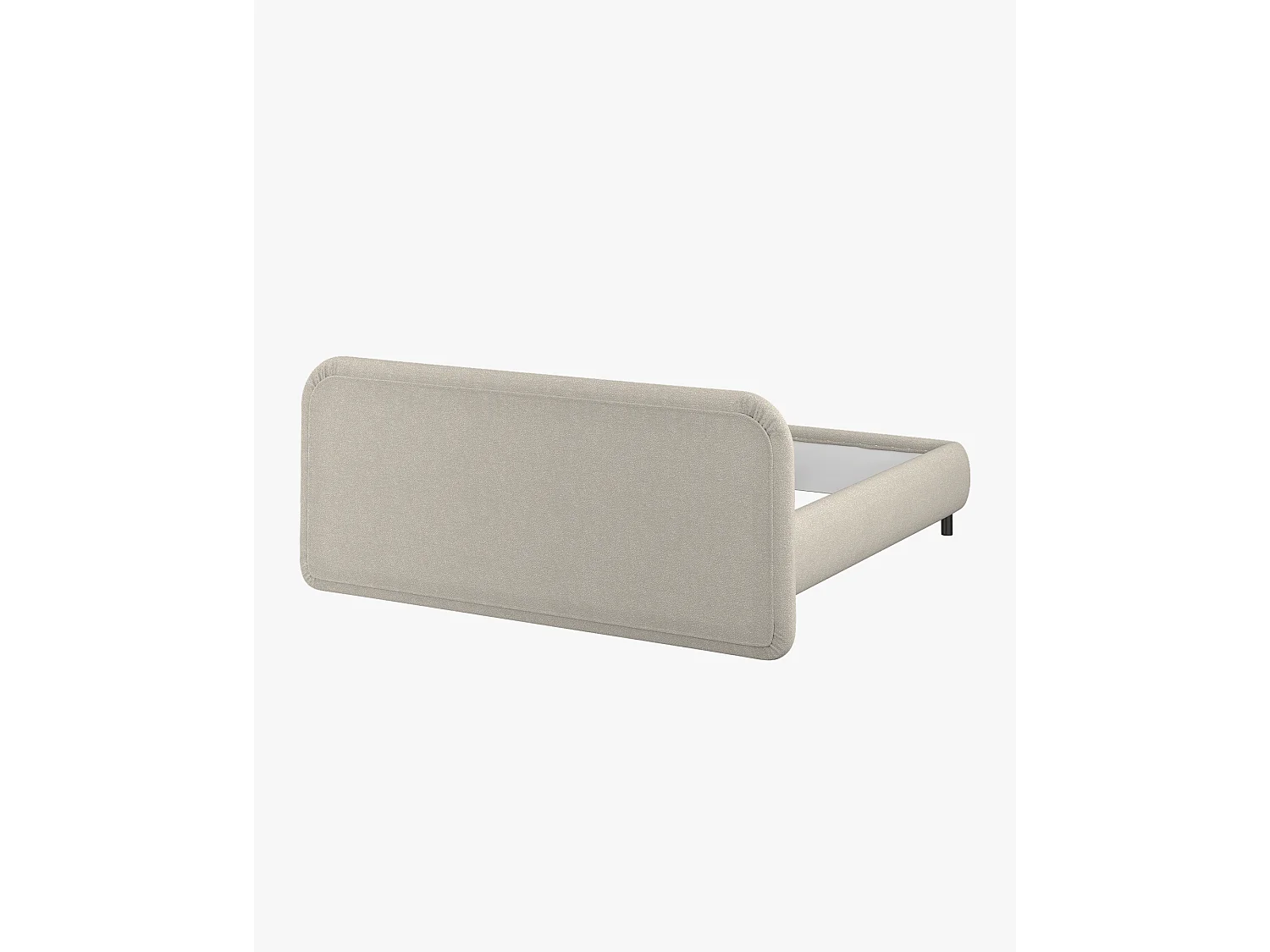 noo.ma gestoffeerd bouclé bed beige - met opbergruimte, 221x90 cm