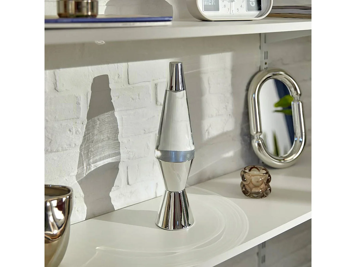 Lampe à Poser Tornade "Lava" 36cm Argent