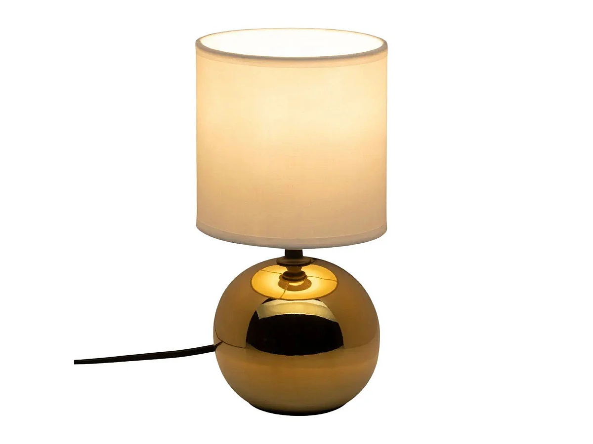 Lampe à Poser Céramique "Boule" 25cm Or