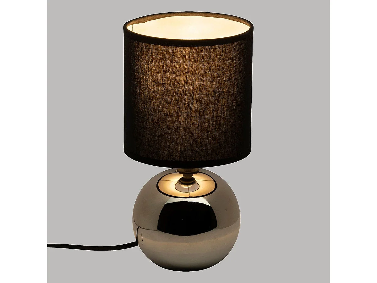 Lampe à Poser Céramique "Boule" 25cm Argent