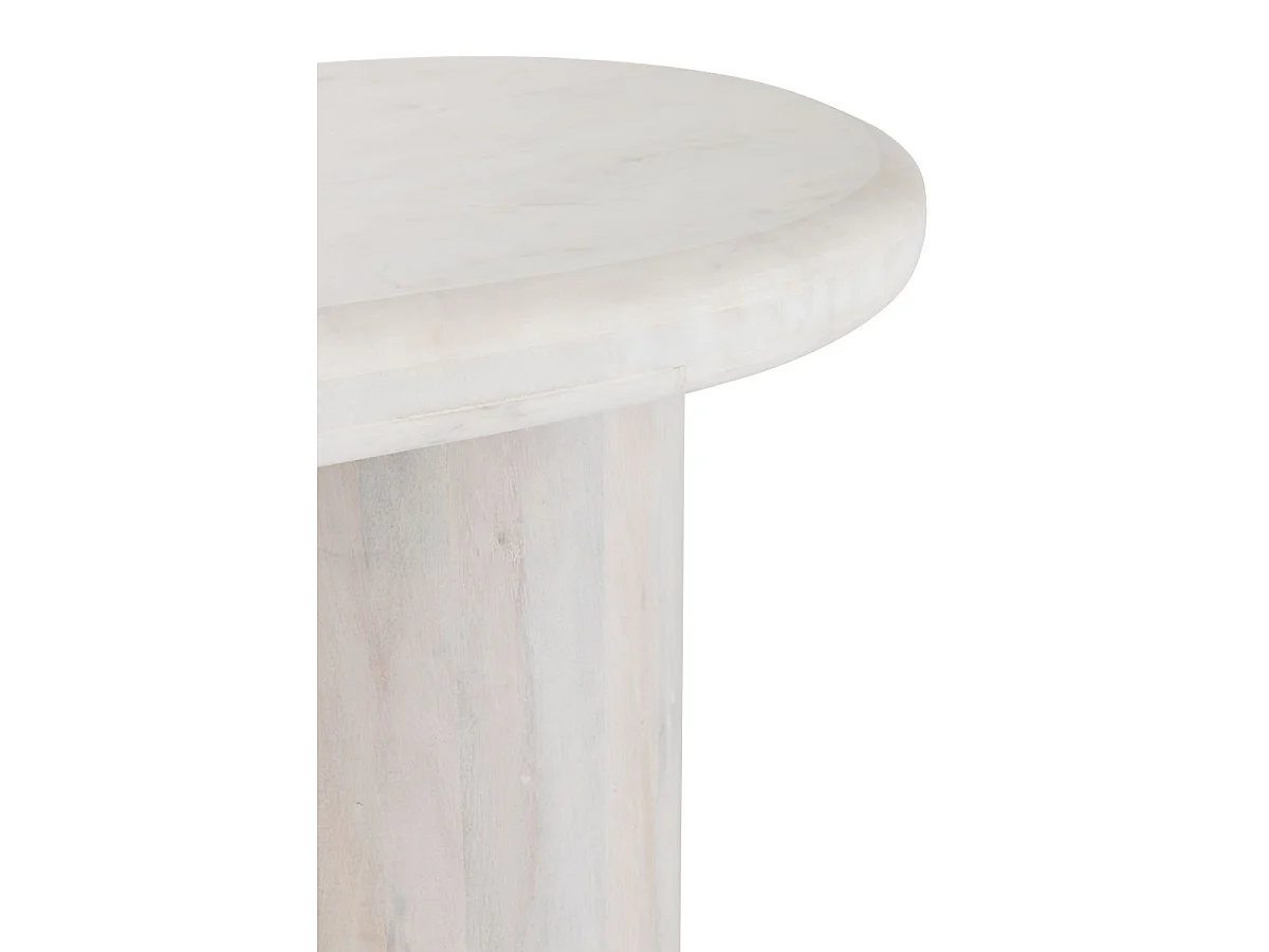 Console Ovale en Marbre "Noor" 91cm Blanc Cassé