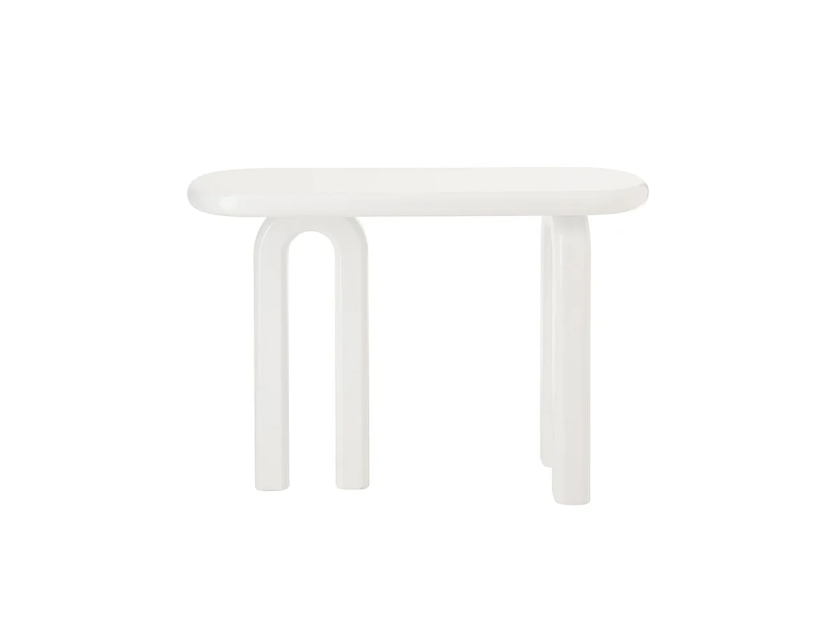 Console Ovale Design "Archie" 120cm Blanc