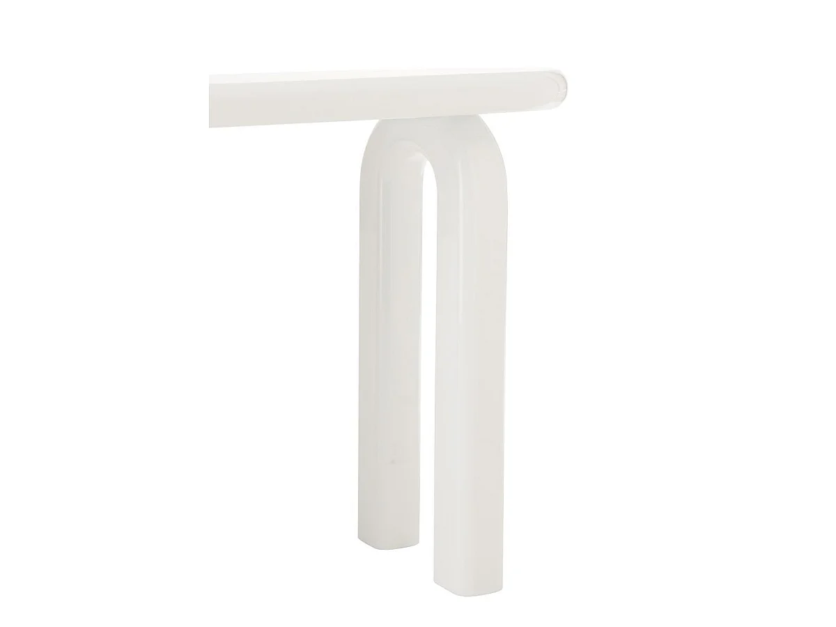 Console Ovale Design "Archie" 120cm Blanc