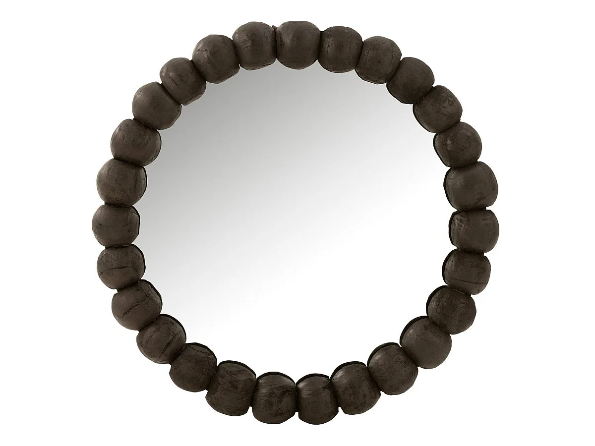 Miroir Mural en Bois "Boules" 80cm Noir
