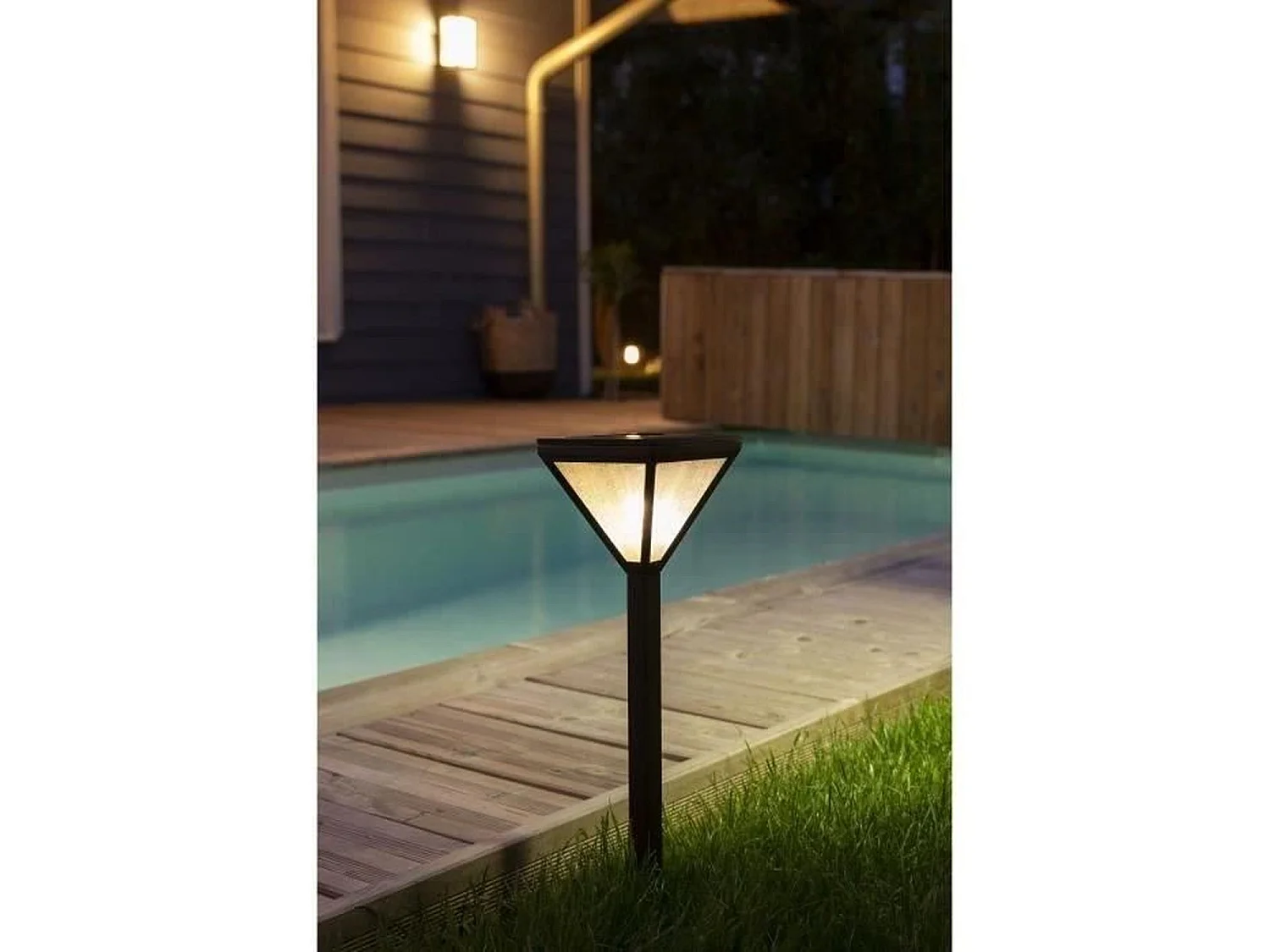 GALIX Solarlantaarn, roestvrij staal, parelmoerglas, 25 lumen, warm wit