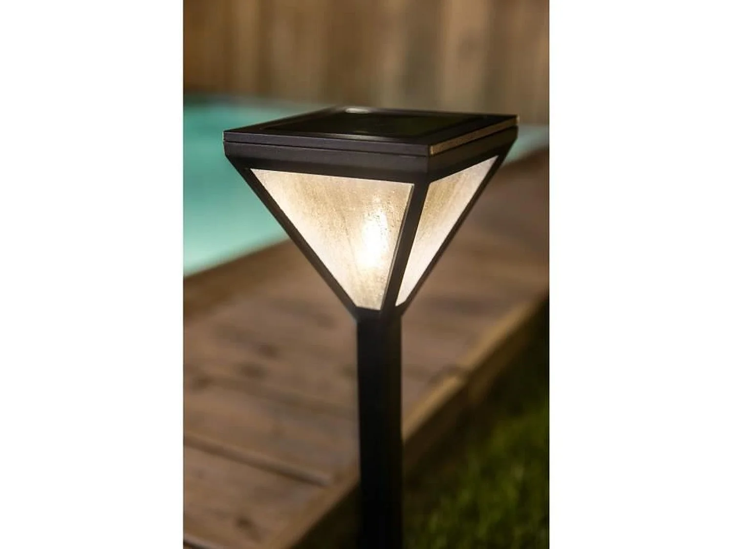 GALIX Solarlantaarn, roestvrij staal, parelmoerglas, 25 lumen, warm wit