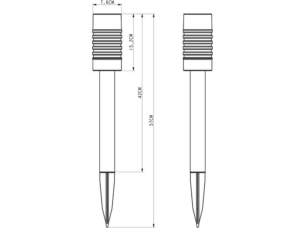 Moderne Roestvrijstalen Zonne Bollard Licht 57cm, 10 Lumen