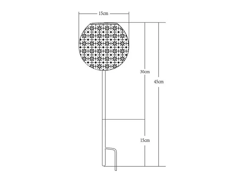 Solarbetriebene Metalldekoration – RetroDesign – GALIX – 1 weiße LED – 8 Stunden Beleuchtung – 10 Lumen