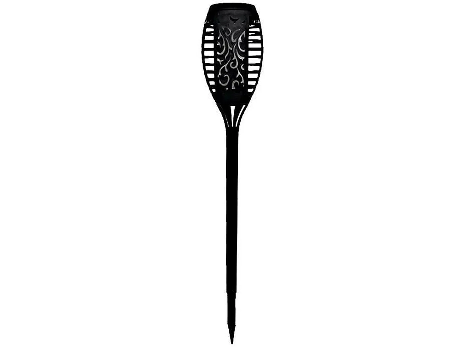 Torche solaire en résine 12 LED ambrée vacillantes Ø 7,3 cm 47 cm - GALIX