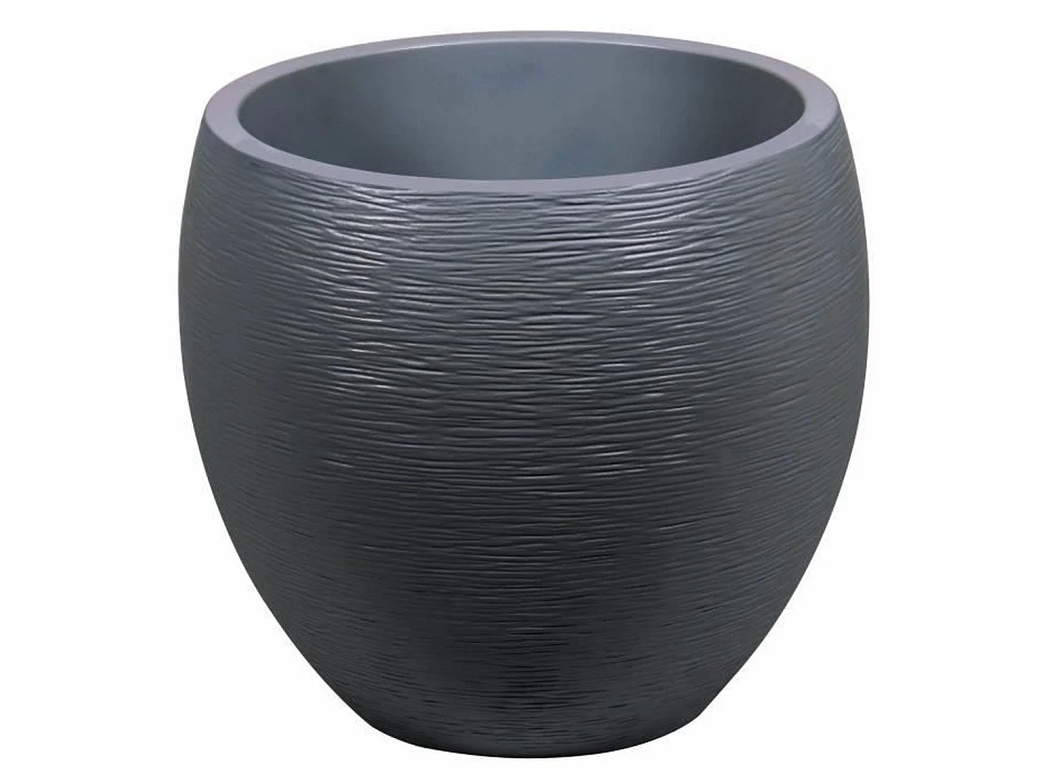 EDA PLASTIQUE Graphit Runder Topf - 46L Kapazität - Ø50cm x 45cm - Anthrazitgrau