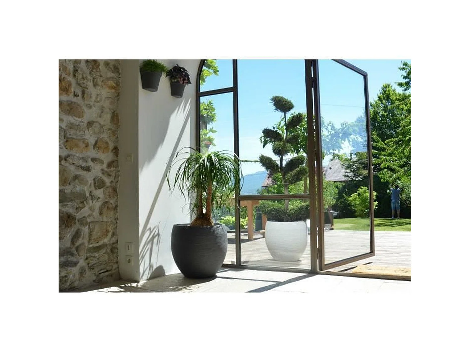 EDA PLASTIQUE Graphit Runder Topf - 46L Kapazität - Ø50cm x 45cm - Anthrazitgrau