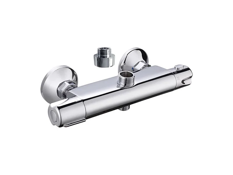 Moderne Thermostatischer Duschmischer Breva Chrom mit Keramikkartusche und Anti-Verbrühschutz