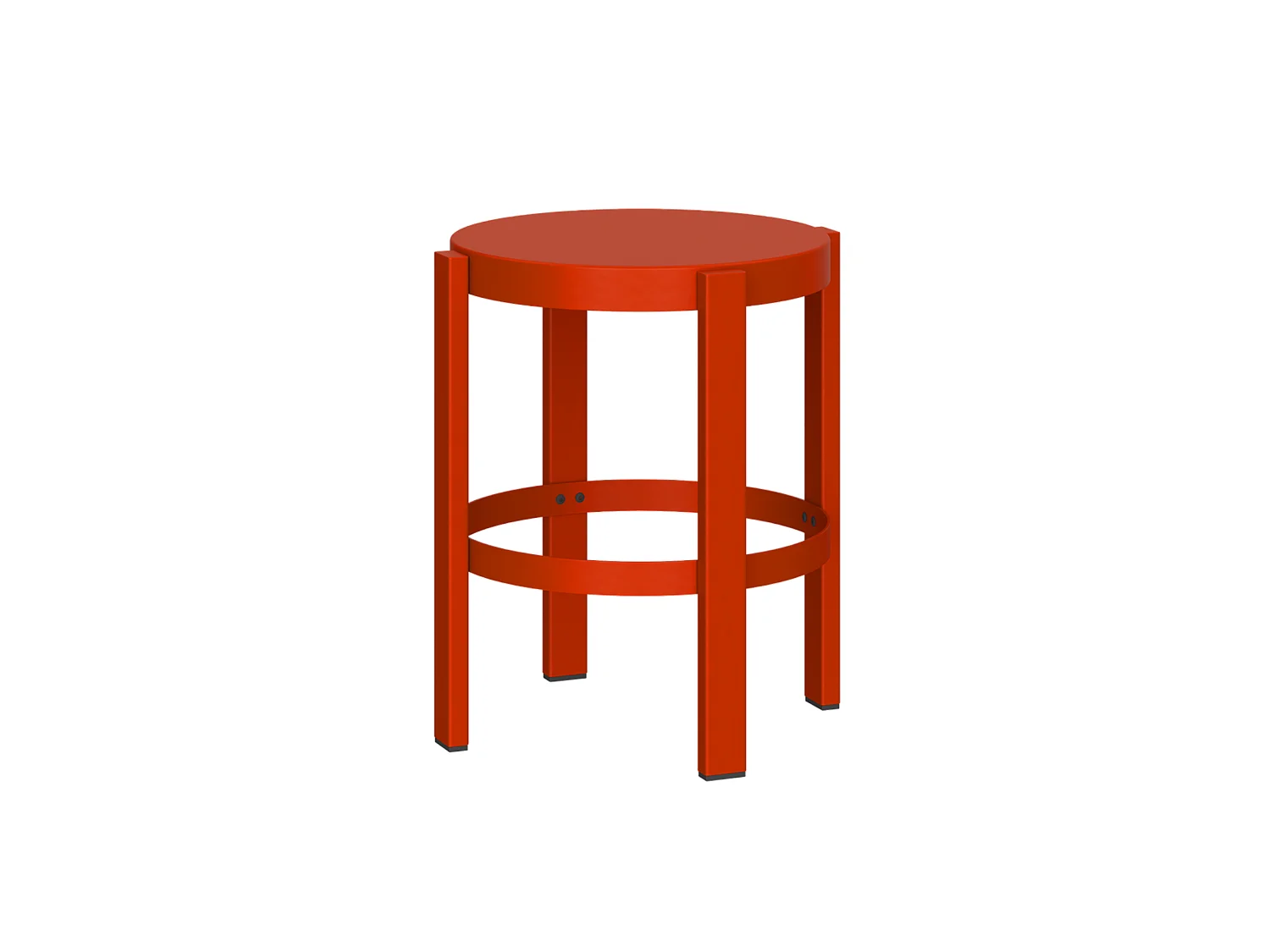 noo.ma DOON Hocker aus Stahl, 45 cm hoch, matt, Modern, Tomatenrot/Terracotta