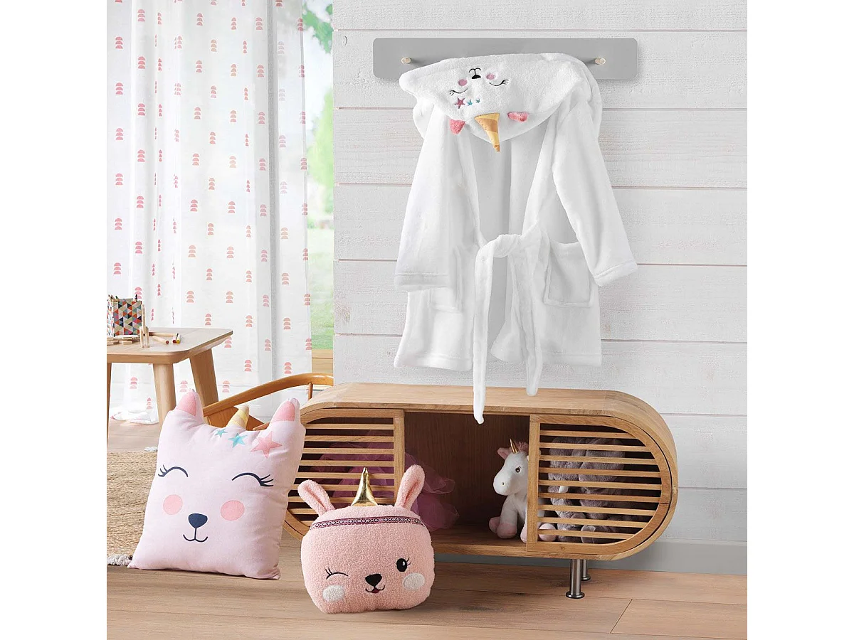 Coussin Déco Enfant Licorne "Étoiline" 30x30cm Rose