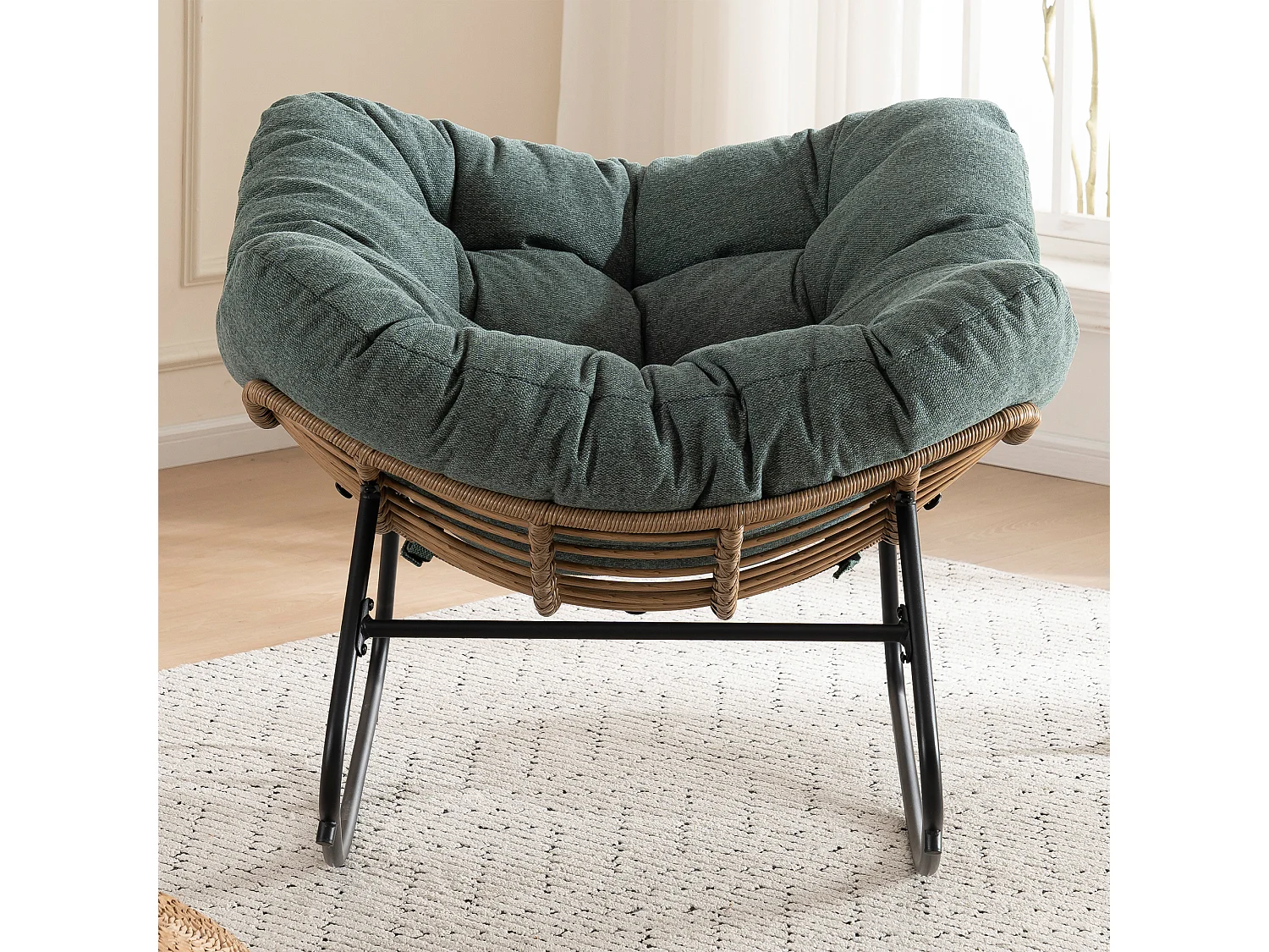 Chaise à bascule, fauteuil d'appoint en chenille, chaise à bascule moderne pour chambre de bébé, salon ou appartement.