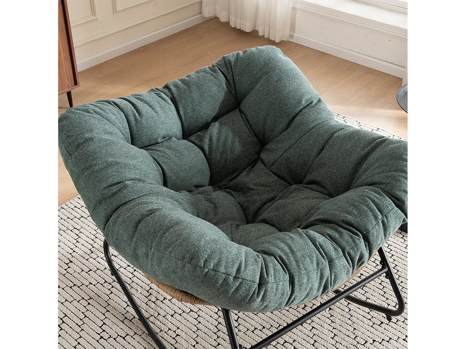 Chaise à bascule, fauteuil d'appoint en chenille, chaise à bascule moderne pour chambre de bébé, salon ou appartement.