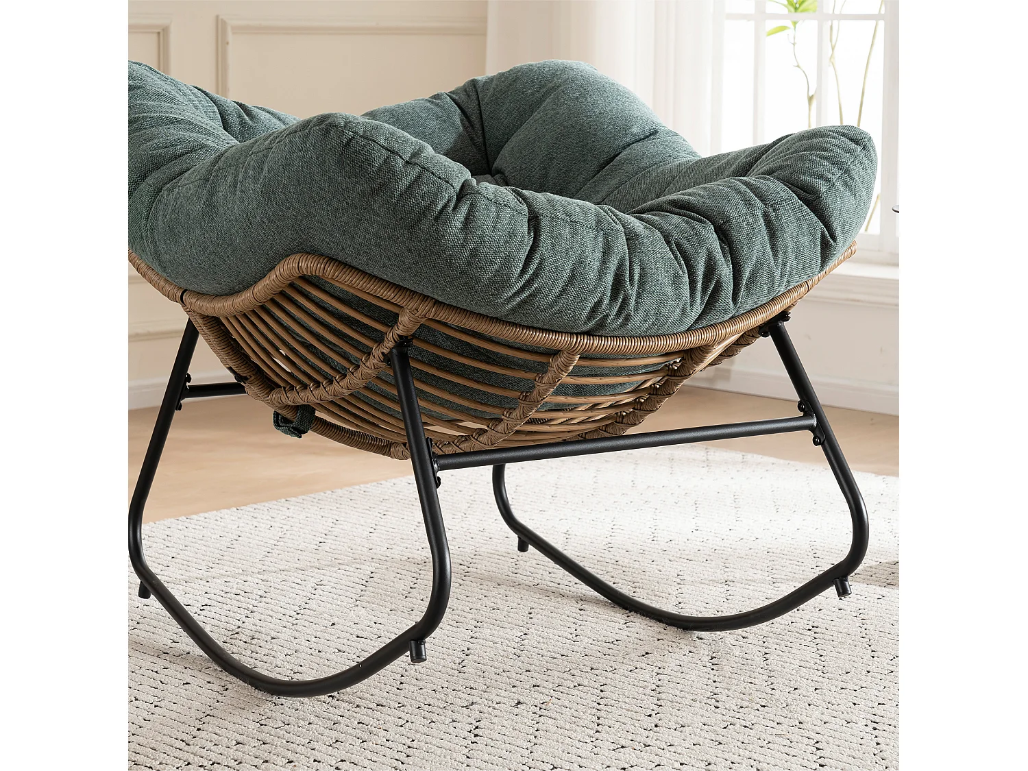Chaise à bascule, fauteuil d'appoint en chenille, chaise à bascule moderne pour chambre de bébé, salon ou appartement.