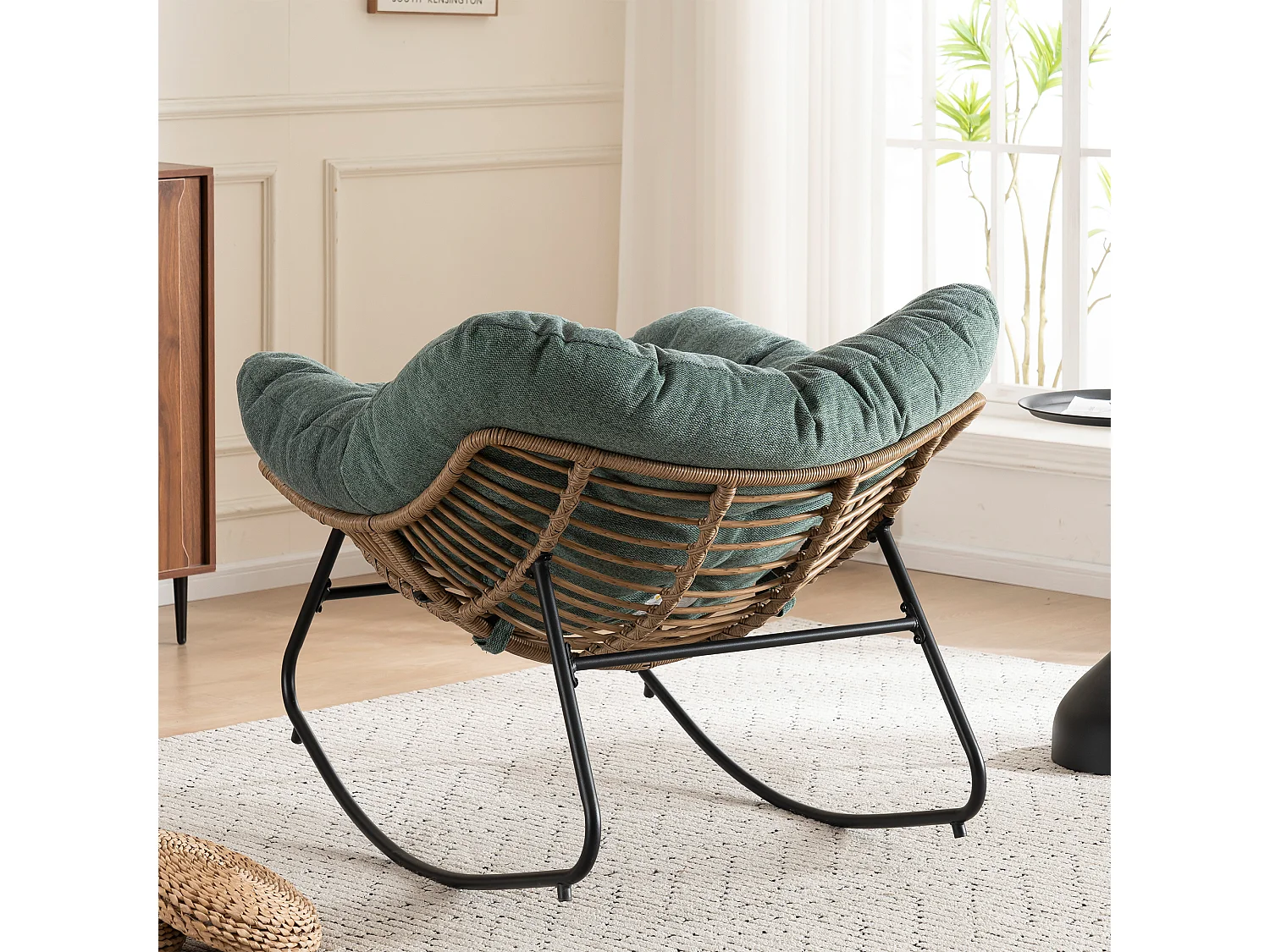 Chaise à bascule, fauteuil d'appoint en chenille, chaise à bascule moderne pour chambre de bébé, salon ou appartement.